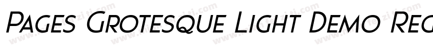 Pages Grotesque Light Demo Regular字体转换